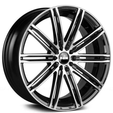 15" NS Wheels Tuner NS1601 Black Machined Rims