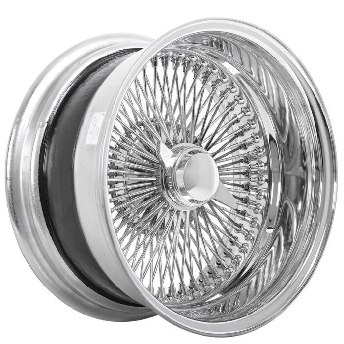 15x7" LA Wire Wheels Reverse 100-Spoke Straight Lace Chrome Rims