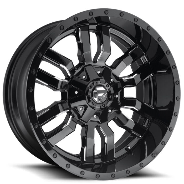 17" Fuel Wheels D595 Sledge Gloss Black Milled Off-Road Rims