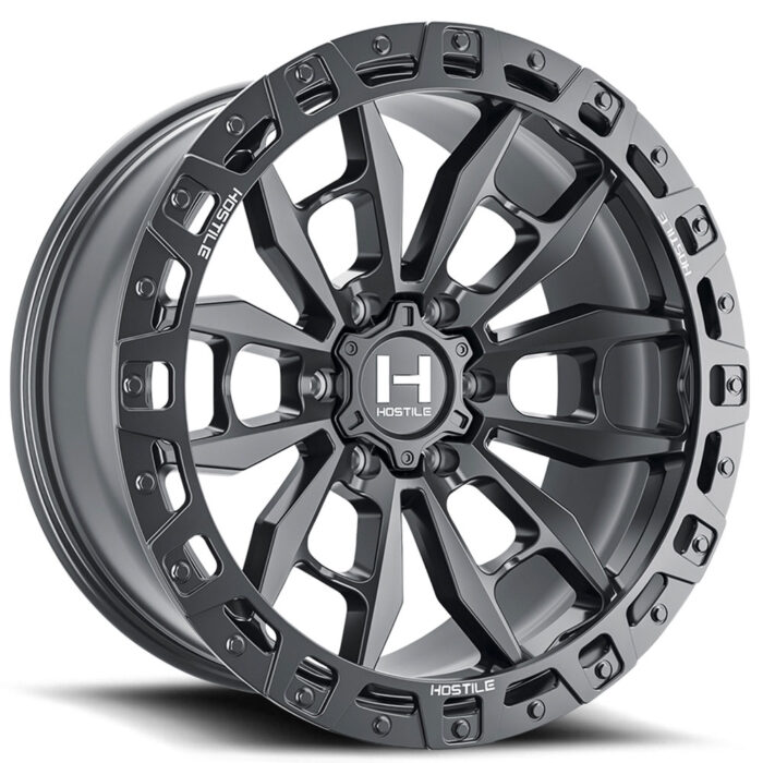 17" Hostile Wheels H130 Crandon Satin Black Off-Road Rims