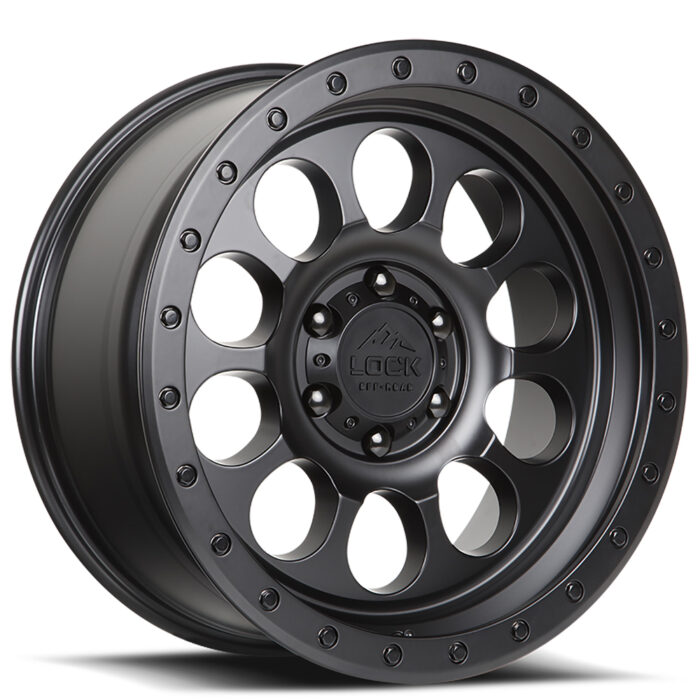 17" Lock Off-Road Wheels 50Cal Matte Black with Matte Black Ring Rims