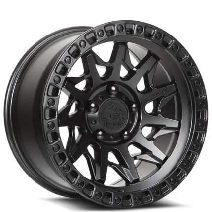 17" Lock Off-Road Wheels Lunatic Matte Black with Matte Black Ring Rims