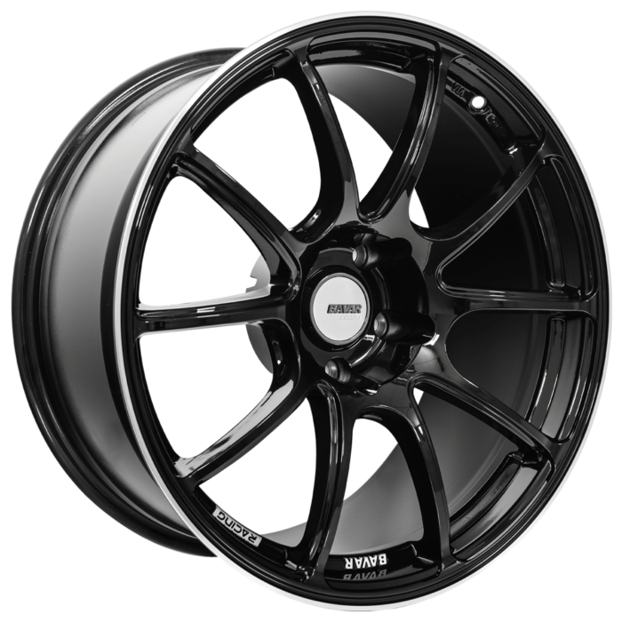 18" Bavar Racing BVR02 Gloss Black with Diamond Cut Lip Flow Formed Wheels (18x9.5/10.5 | 5x114/112/120, +15mm)