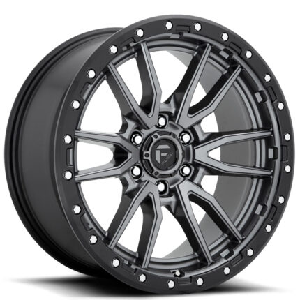 18" Fuel Wheels D680 Rebel Anthracite Center with Black Lip 6-Lug Off-Road Rims