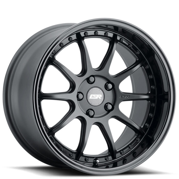 18" Staggered ESR Wheels CS12 Black JDM Style Rims