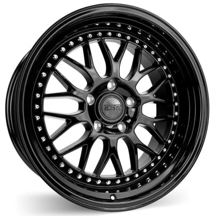 18" Staggered ESR Wheels SR01 Gloss Black JDM Style Rims