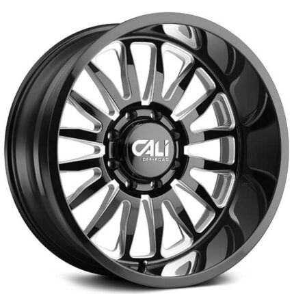 20" Cali Wheels 9110 Summit Gloss Black Milled Off-Road Rims