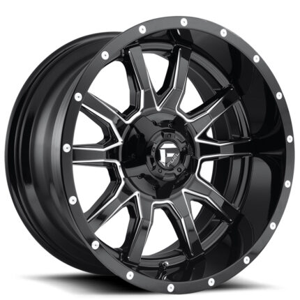 20" Fuel Wheels D627 Vandal Gloss Black Milled Off-Road Rims