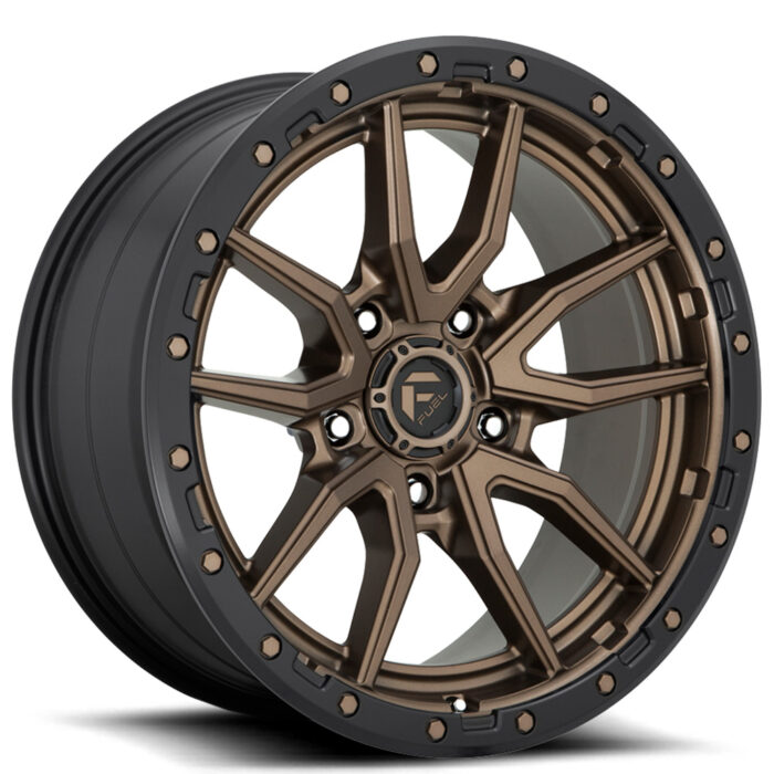 20" Fuel Wheels D681 Rebel Bronze with Black Lip 5-Lug Off-Road Rims