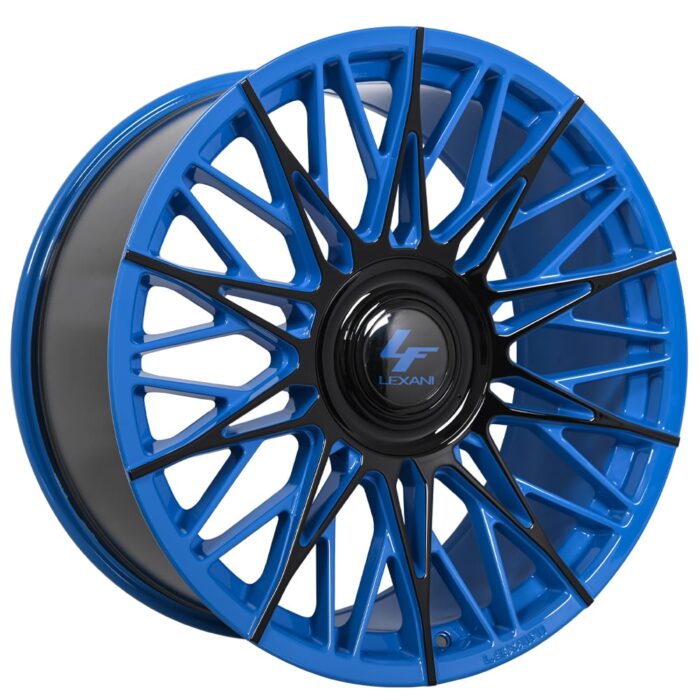 20" Lexani Wheels Newport-XL Custom Blue with Gloss Black Accents Rims