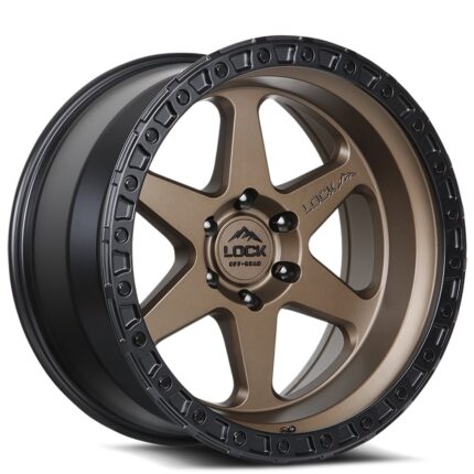 20" Lock Off-Road Wheels Olympus Matte Desert Bronze with Matte Black Ring Rims