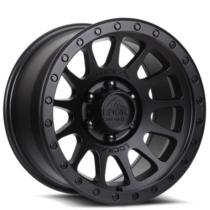 20" Lock Off-Road Wheels Yosemite Matte Black with Matte Black Ring Rims