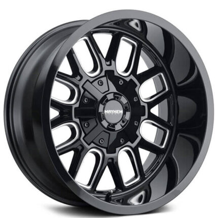 20" Mayhem Wheels 8107 Cogent Gloss Black with Milled Spokes Off-Road Rims