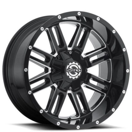 20" Scorpion Wheels SC-18 Black Milled Off-Road Rims