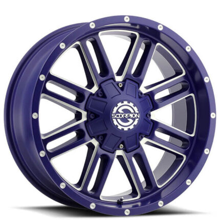 20" Scorpion Wheels SC-18 Neon Blue Milled Off-Road Rims