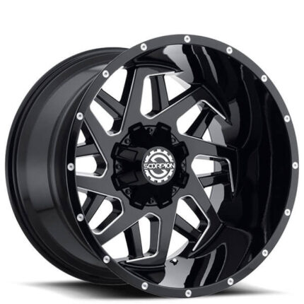 20" Scorpion Wheels SC-24 Black Milled Off-Road Rims