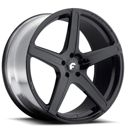 20" Staggered Forgiato Wheels Aggio-M Satin Black Forged Rims