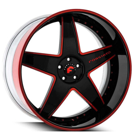 20" Staggered Forgiato Wheels Classico Custom 2 Tone with Custom Rivets Forged Rims