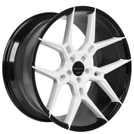20" Staggered Giovanna Wheels Haleb Gloss Black with Custom White Face Polaris Slingshot / 3-Wheeler Rims