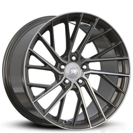 20" Staggered Road Force Wheels RFF-2 Gunmetal Machined Flow Formed Rims