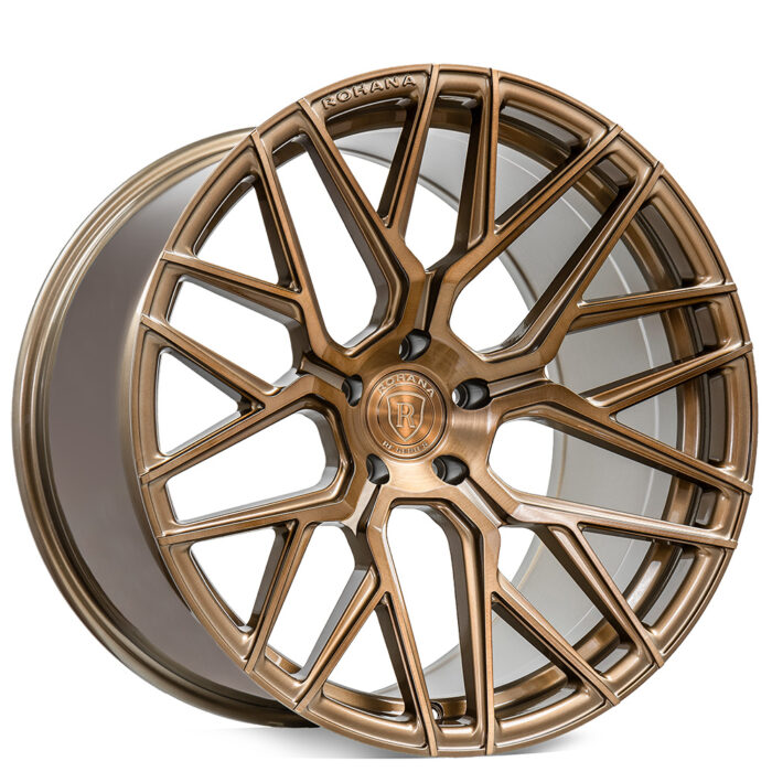 20" Staggered Rohana Wheels RFX10 Brushed Bronze Flow Formed Polaris Slingshot / 3-Wheeler Rims