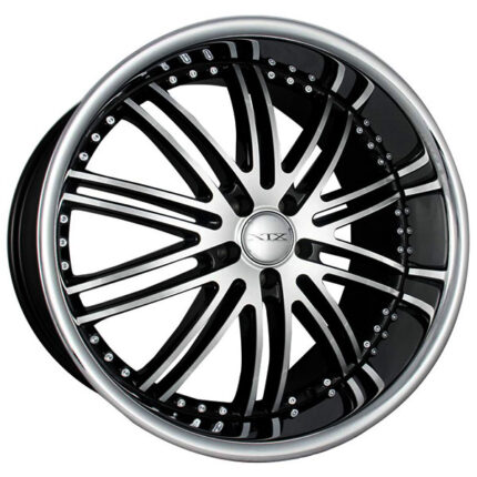 20" Staggered XIX Wheels X23 Black Machine with SS Lip Polaris Slingshot / 3-Wheeler Rims