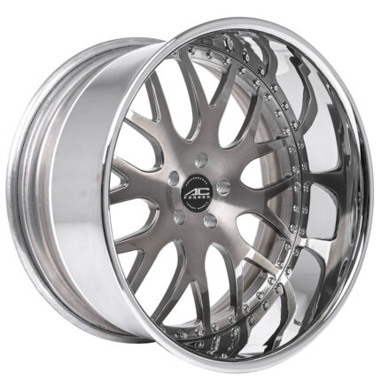 22" AC Forged Wheels ACF709 Double Dark Tint with Chrome Lip Three Piece Rims