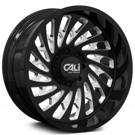 22" Cali Wheels 9108 Switchback Gloss Black Milled Off-Road Rims