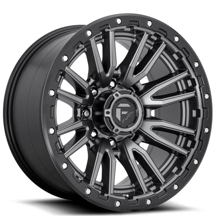 22" Fuel Wheels D680 Rebel Anthracite Center with Black Lip 8-Lug Off-Road Rims