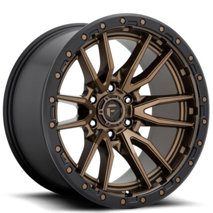 22" Fuel Wheels D681 Rebel Bronze with Black Lip 6-Lug Off-Road Rims