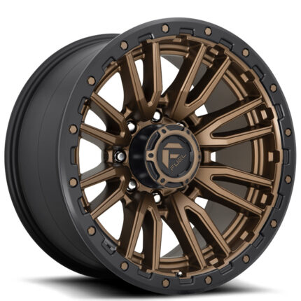 22" Fuel Wheels D681 Rebel Bronze with Black Lip 8-Lug Off-Road Rims