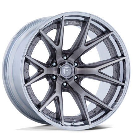 22" Fuel Wheels FC402AP Catalyst Platinum with Chrome Lip Off-Road Fusion Forged Rims