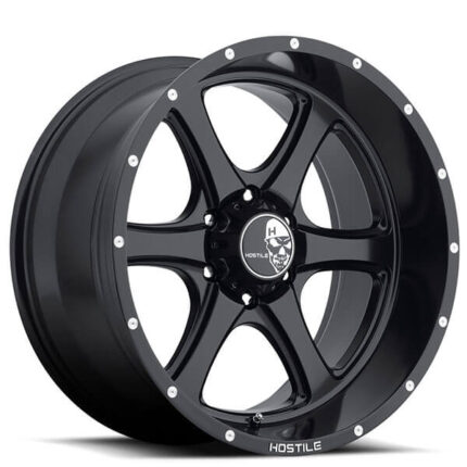 22" Hostile Wheels H105 Exile Satin Black Off-Road Rims