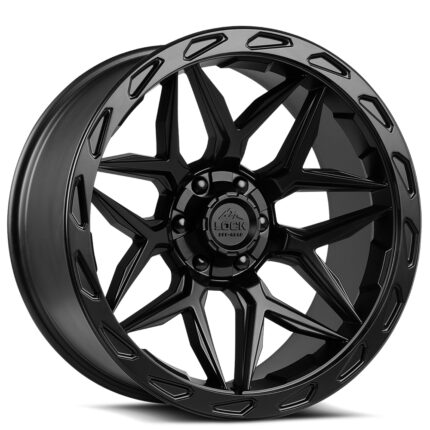 22" Lock Off-Road Wheels Matrix Matte Black with Matte Black Ring Rims