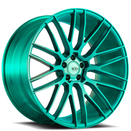 22" Savini Wheels Black Di Forza BM13 Custom Brushed Teal Rims