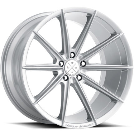 22" Staggered Blaque Diamond Wheels BD-11 Gloss Silver Polaris Slingshot / 3-Wheeler Rims