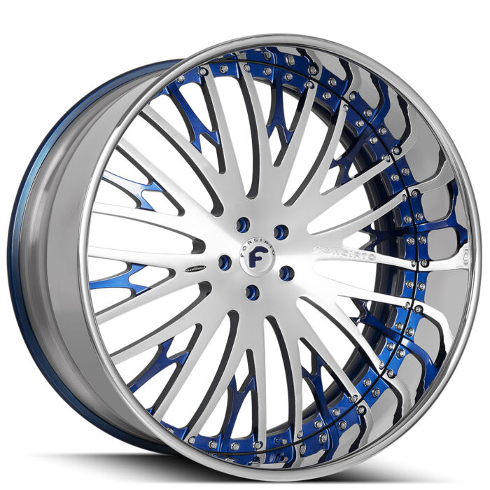 22" Staggered Forgiato Wheels Cravatta Custom 2 Tone with Chrome Lip Forged Rims