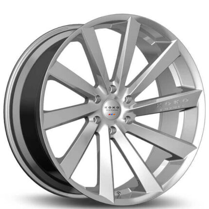 22" Staggered Koko Kuture Wheels Kapan Gloss Silver Polaris Slingshot / 3-Wheeler Rims
