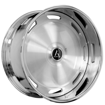 24" Artis Forged Wheels Triumph Brushed Face with Chrome Lip XL Floating Cap Rims