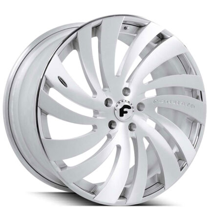 24" Forgiato Wheels Canale-ECL Brushed Silver with Chrome Lip Forged Rims