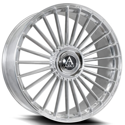 24" Staggered Azad Wheels AZ25 Chrome Floating Cap Rims