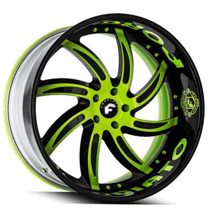 24" Staggered Forgiato Wheels Azioni Custom 2 Tone Face with 2 Tone Lip and Lettering Forged Rims