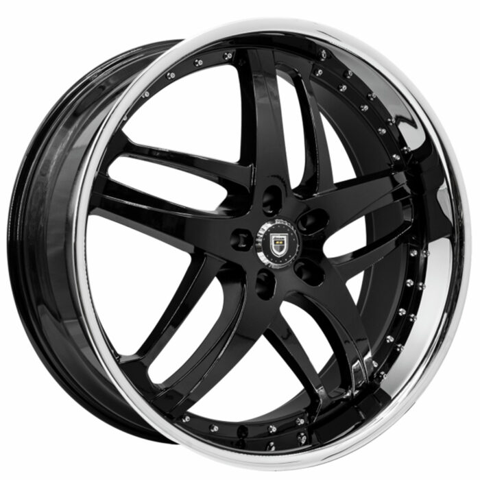 24x9/10" Lexani Solar Black with SS Lip Wheels (Blank)