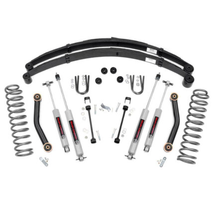 4.5" Rough Country Suspension Lift Kit | Lifted Leaf Springs (Jeep Cherokee XJ 1984-2001)