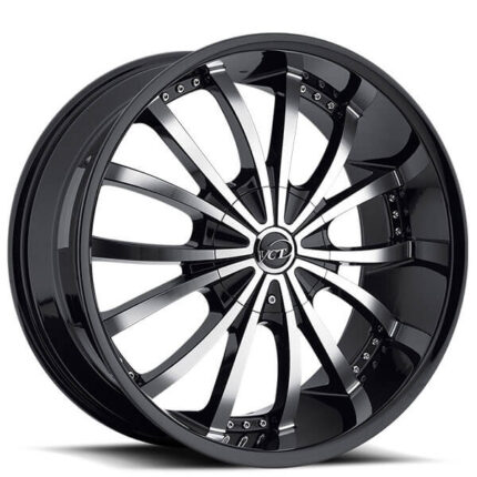 20" VCT Wheels Mancini Black Machined Huge Size Lip Rims