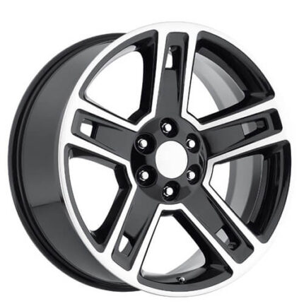 22" Chevy Silverado 1500 Wheels FR 34 Black Machined OEM Replica Rims