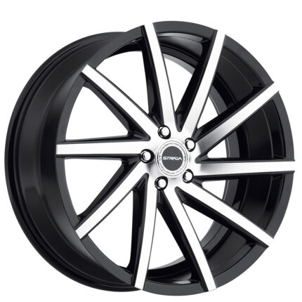 22" Strada Wheels Sega Gloss Black Machined Rims