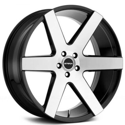 24" Strada Wheels Coda Gloss Black Machined Rims