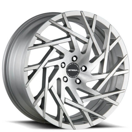 24" Strada Wheels Nido Silver Brushed Rims