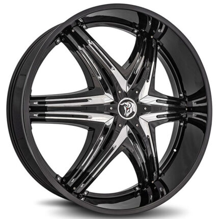 26" Diablo Wheels Elite G2 Black with Chrome Inserts Rims